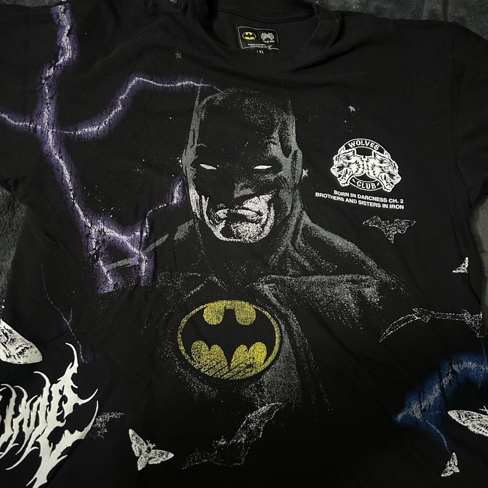 Darc Sport Black Batman Graphic Tee with Yellow Logo